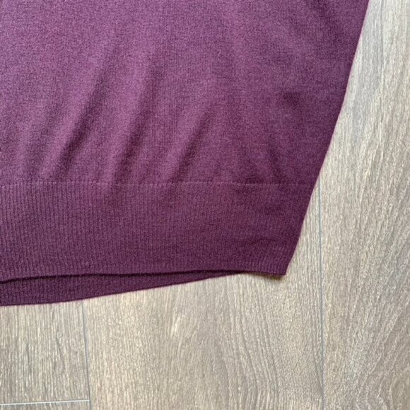 Aritzia Community Womens Sweater Cashmere blend V-neck Pullover Burgundy Size XS - Picture 7 of 15